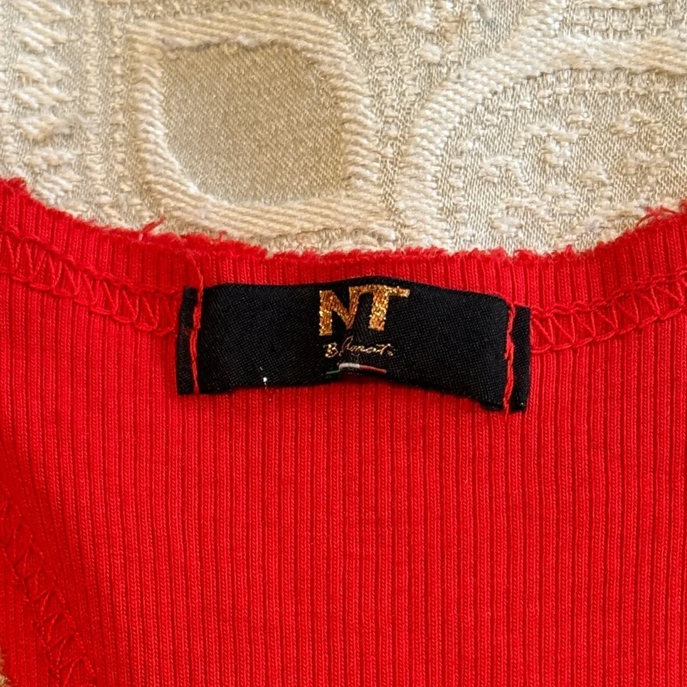 NT Red Racerback Ribbed Sequin Strap Tank Top - Picture 2 of 4